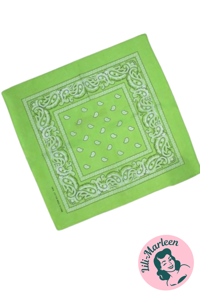 Bandana - lysegrøn med klassisk mønster